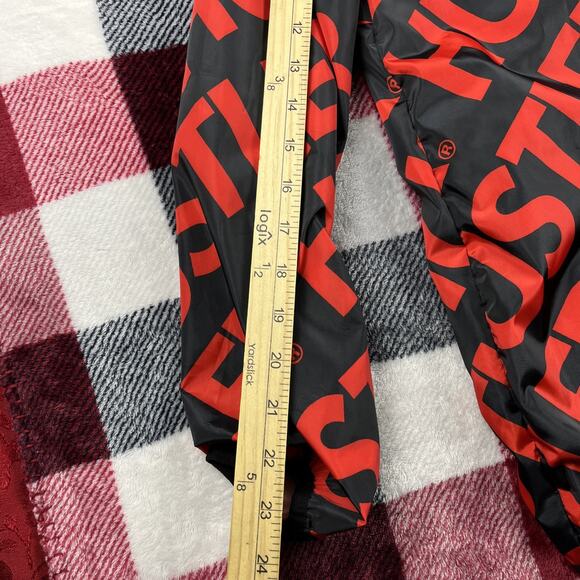 Hustler Jacket Mens L Half-Zip Anork Red Black Hooded Allover Print Reason Brand - Picture 8 of 9